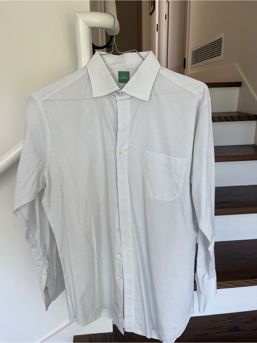 Sid Mashburn Men's White Micro-Pattern Dress Shirt - Classic Fit